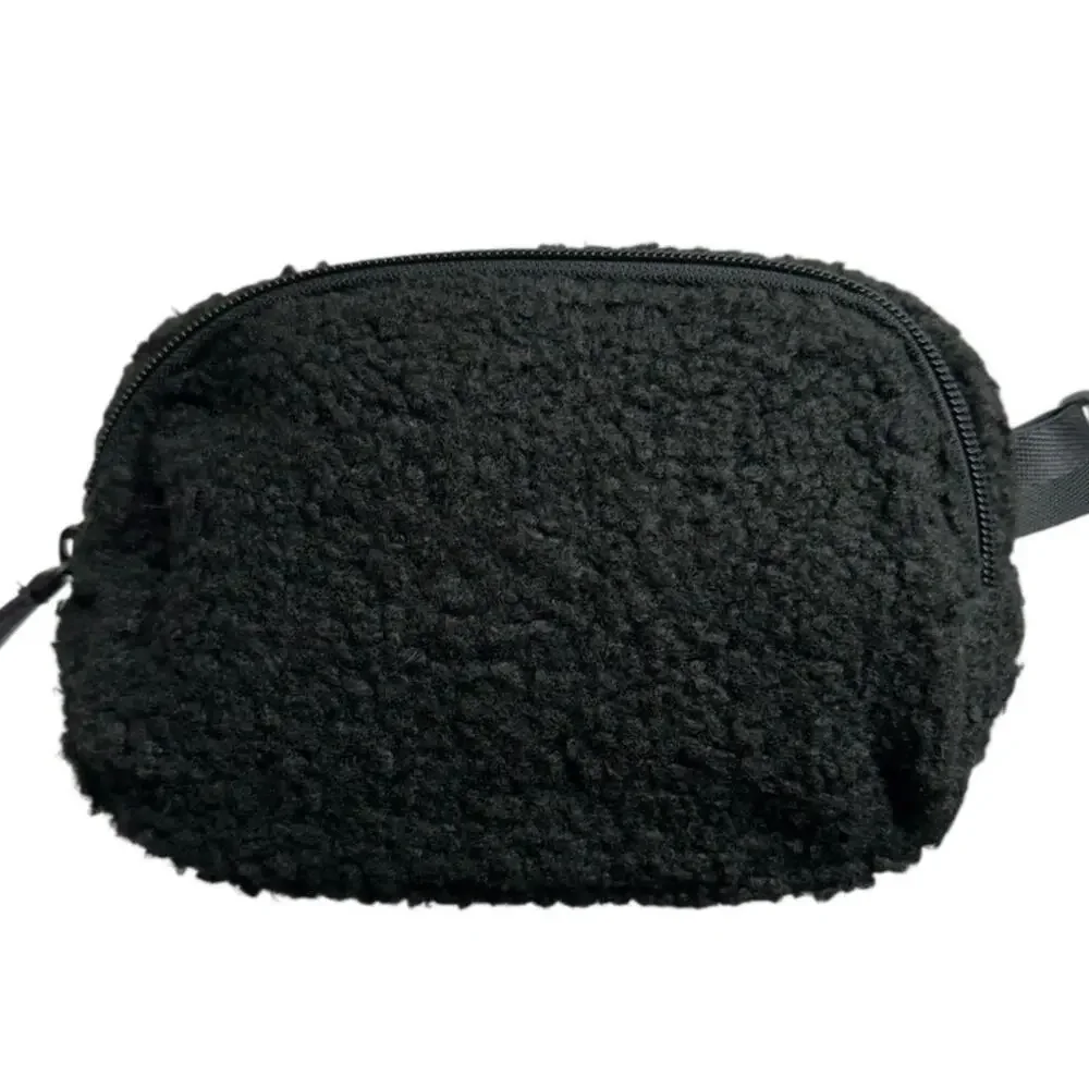 Vera Bradley Woodward Black Sherpa Fleece Small Belt Bag Fanny Pack Crossbody